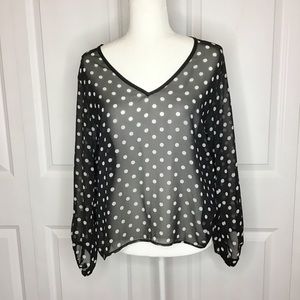 Polka Dot Free People Blouse